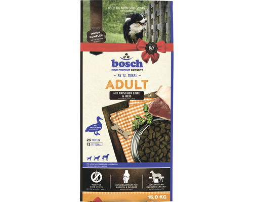 Croquettes pour chien Bosch adulte canard & riz 15 kg