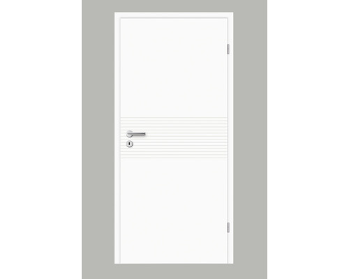 Porte intérieure Pertura Linum 08 laqué blanc (semblable à RAL 9010) 98,5x198,5 cm droite