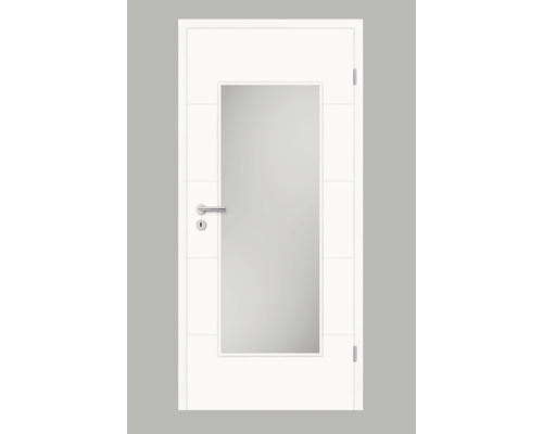 Pertura Zimmertür Tilda 10 Design weiß (ähnlich RAL 9003) 86x198,5 cm Rechts mit Lichtausschnitt HD (ohne Glas)