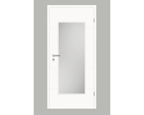 Porte intérieure Pertura Tilda 10 Design blanc (semblable à RAL 9003) 98,5x198,5 cm gauche avec découpe HD (sans vitrage)