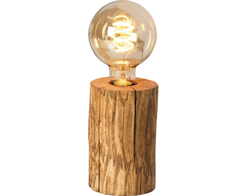 Lampe de table avec base en bois et ampoule