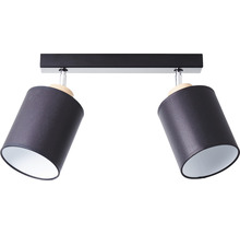 Plafonnier avec deux abat-jour en tissu noir