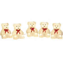 Guirlande lumineuse avec cinq ours en peluche