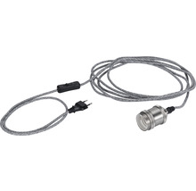 Lampenfassung mit Textilkabel, Stecker und Schalter