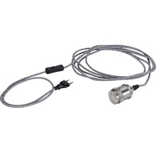Pendelleuchte mit Textilkabel, Stecker und Schalter