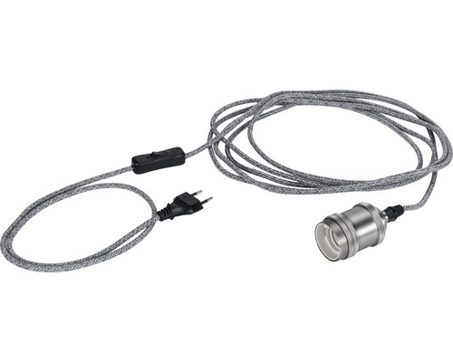 Pendelleuchte mit Textilkabel, Stecker und Schalter