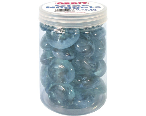 Orbit Glasnuggets in einem Kunststoffbehälter