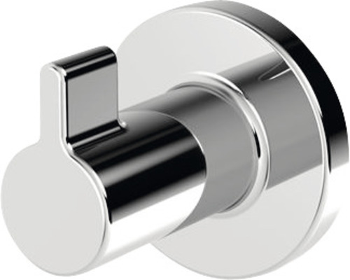 Einzelner, runder, silberfarbener Kleiderhaken