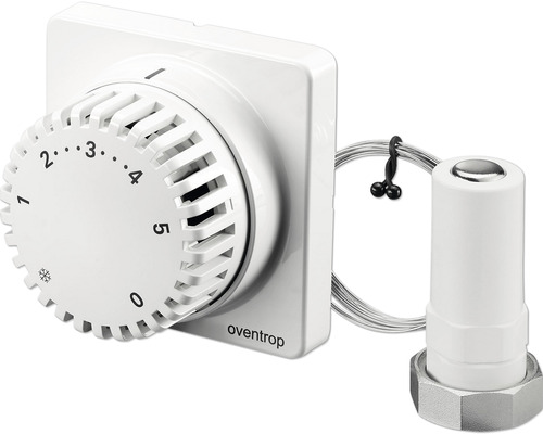 Thermostat Oventrop Uni FH M30 x 1,5 blanc 1012295 avec réglage à distance tube capillaire 2000 mm