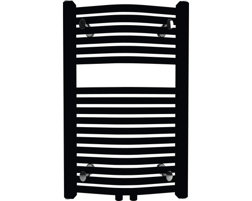 Radiateur de salle de bains Rotheigner SWING-M 690 x 445 mm noir mat raccordement en bas au centre