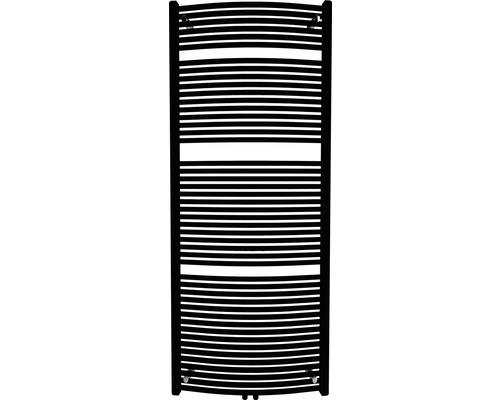 Radiateur de salle de bains Rotheigner SWING-M 1215 x 595 mm noir mat raccordement en bas au centre