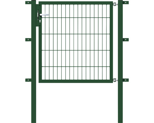 Portillon simple ALBERTS Flexo 100 x 100 cm 6/5/6 dormant 40x40 avec poteaux 6 x 6 cm vert