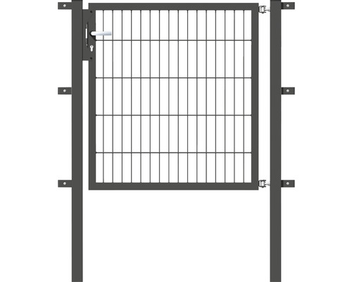 Portillon simple ALBERTS Flexo 100 x 100 cm 6/5/6 dormant 40x40 avec poteaux 6 x 6 cm anthracite