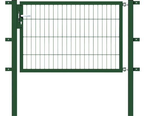 Portillon simple ALBERTS Flexo 125 x 80 cm 6/5/6 dormant 40x40 avec poteaux 6 x 6 cm vert