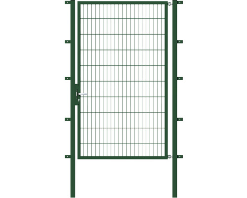 Portillon simple ALBERTS Flexo 125 x 200 cm 6/5/6 dormant 40x40 avec poteaux 6 x 6 cm vert