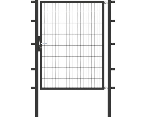 Portillon simple ALBERTS Flexo 125 x 160 cm 6/5/6 dormant 40x40 avec poteaux 6 x 6 cm anthracite