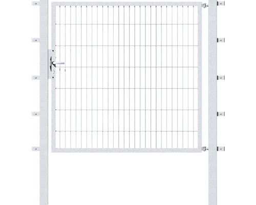 Portillon simple ALBERTS Flexo 150 x 140 cm 6/5/6 dormant 40x40 avec poteaux 8 x 8 cm galvanisé à chaud