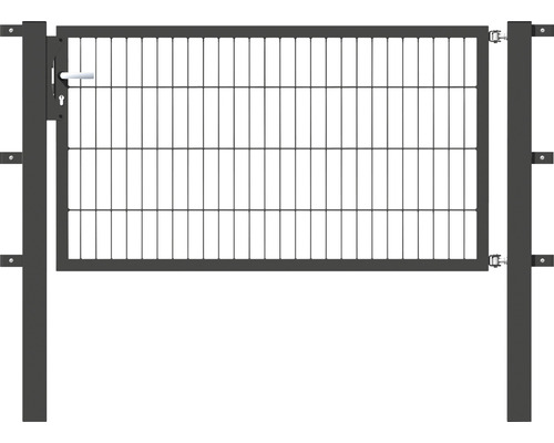 Portillon simple ALBERTS Flexo 150 x 80 cm 6/5/6 dormant 40x40 avec poteaux 8 x 8 cm anthracite