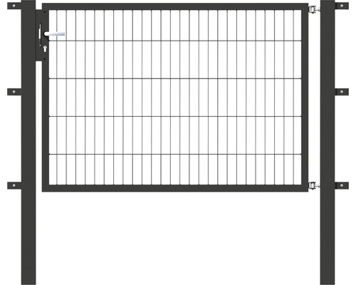 Portillon simple ALBERTS Flexo 150 x 100 cm 6/5/6 dormant 40x40 avec poteaux 8 x 8 cm anthracite