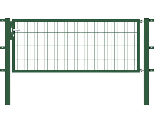 Portillon simple ALBERTS Flexo 6/5/6 200 x 800 cm y compris poteaux 8 x 8 cm vert