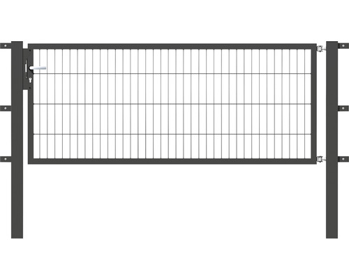 Portillon simple ALBERTS Flexo 200 x 80 cm 6/5/6 dormant 40x40 avec poteaux 8 x 8 cm anthracite