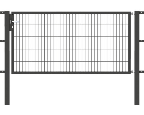 Portillon simple ALBERTS Flexo 200 x 100 cm 6/5/6 dormant 40x40 avec poteaux 8 x 8 cm anthracite