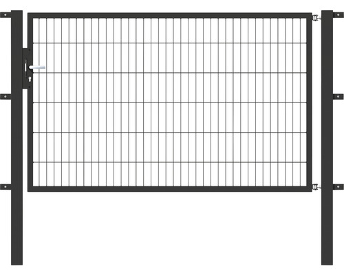 Portillon simple ALBERTS Flexo 200 x 120 cm 6/5/6 dormant 40x40 avec poteaux 8 x 8 cm anthracite