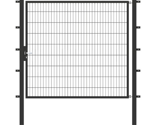 Portillon simple ALBERTS Flexo 200 x 180 cm 6/5/6 dormant 40x40 avec poteaux 8 x 8 cm anthracite