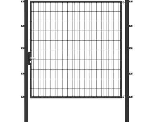 Portillon simple ALBERTS Flexo 200 x 200 cm 6/5/6 dormant 40x40 avec poteaux 8 x 8 cm anthracite