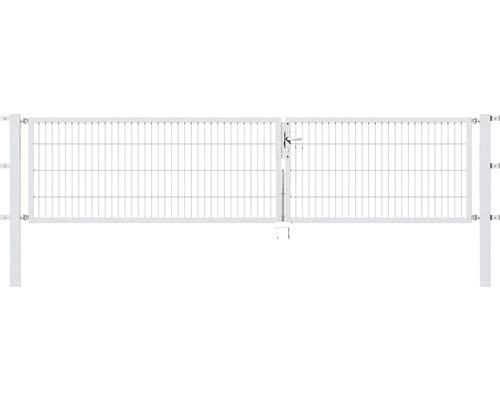 Portillon double ALBERTS Flexo 350 x 80 cm 6/5/6 dormant 40x40 avec poteaux 8 x 8 cm galvanisé à chaud