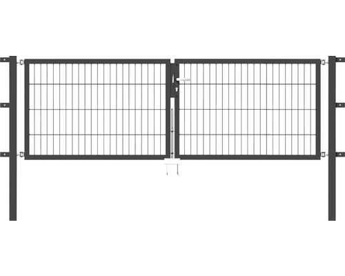 Portillon double ALBERTS Flexo 6/5/6 250 x 80 cm y compris poteaux 6 x 6 cm anthracite