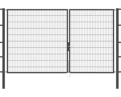 Portillon double ALBERTS Flexo 350 x 200 cm 6/5/6 dormant 40x40 avec poteaux 8 x 8 cm anthracite