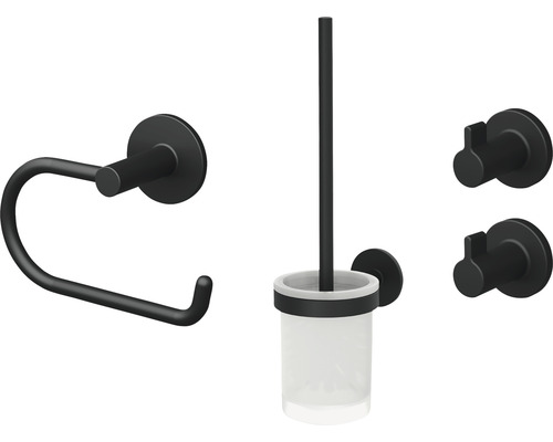 Ensemble pour salle de bains Lenz Nero 4 pièces noir Ensemble pour salle de bains Lenz Nero 4 pièces noir