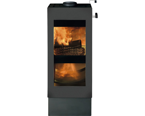 Poêle à bois avec feu de bois