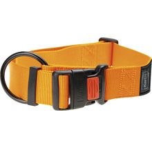 Collier pour chien orange avec anneau et fermeture noirs
