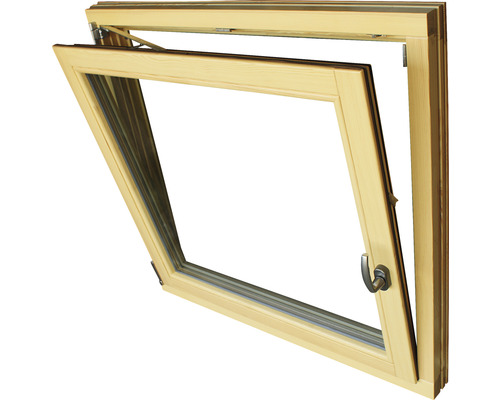 Holzfenster mit Dreh-Kipp-Funktion geöffnet dargestellt