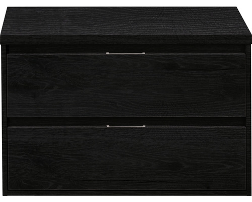 Meuble sous-vasque Sanox Porto couleur de façade black oak 90 x 59 x 50 cm avec plan vasque Meuble sous-vasque Sanox Porto couleur de façade black oak 90 x 59 x 50 cm avec plan vasque