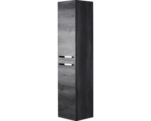 Armoire haute de salle de bains avec deux portes et poignées