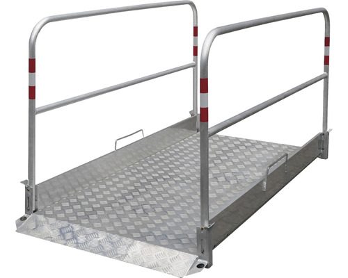 Passerelle aluminium anti-dérapante plaque antidérapante en alu 3/4 mm avec rampe d'accès 170 x 100 cm