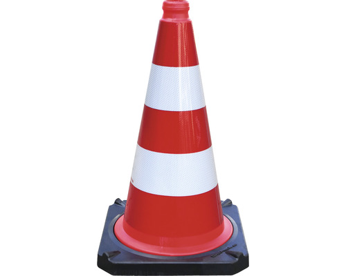 Cône de signalisation BASt certifié selon TL PVC deux pièces film totalement réfléchissant type RA1/A rouge et blanc Ø 36 cm 40 x 50 cm