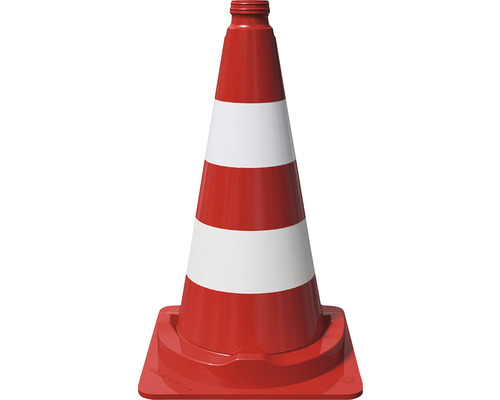 Cône de signalisation BASt certifié selon TL PVC une pièce film totalement réfléchissant type RA1/A rouge et blanc Ø 36 cm 40 x 75 cm