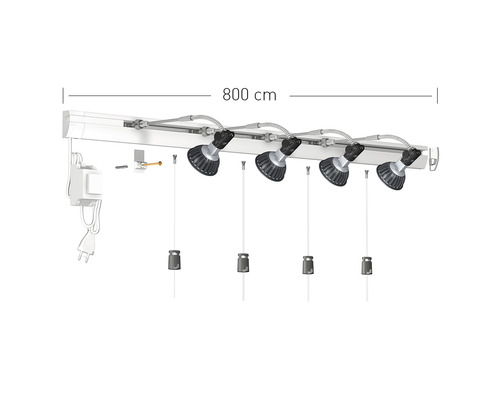 Bilderschiene Combi Rail Pro Light weiß LED Set 8 m
