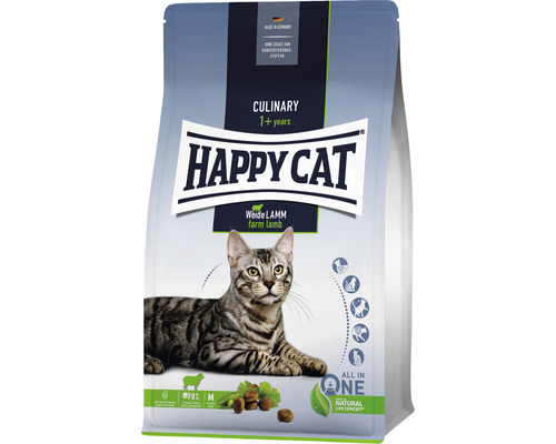 Croquettes pour chat HAPPY CAT Culinary Adult agneau 300 g Happy Cat Culinary Agneau de prairie aliments secs pour chats à partir d''un an