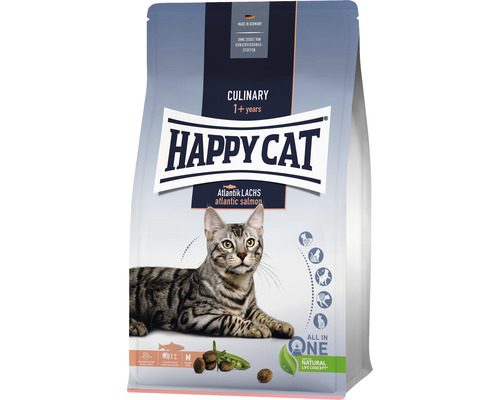 Croquettes pour chat HAPPY CAT Culinary Adult saumon 300 g Happy Cat Culinary Atlantik Lachs Aliment sec pour chats à partir d''un an
