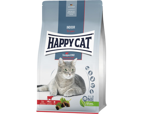 Croquettes pour chats HAPPY CAT Indoor Adult bœuf 300 g