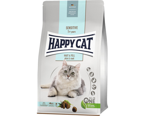 Croquettes pour chats HAPPY CAT peau et pelage sensibles 300 g Happy Cat Sensitive Peau et Pelage aliment sec pour chats à partir d''un an