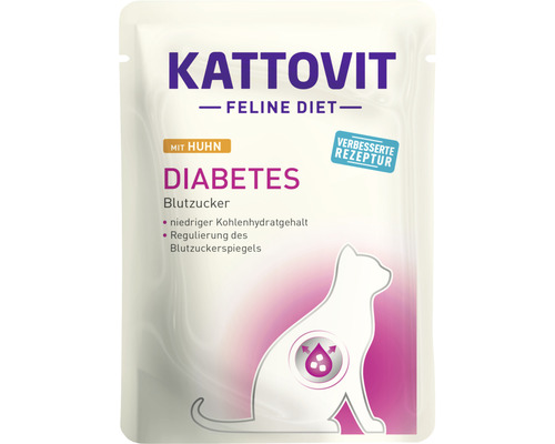 Pâtée pour chat KATTOVIT Diabetes au poulet 85 g