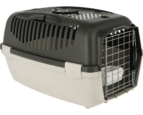Boîte de transport Gulliver 3 TopFree 61 x 40 x 38 cm blanc-noir Cage de transport pour animaux de compagnie avec porte grillagée en métal