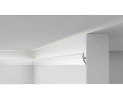 Cimaise murale pour LED CL13, 1 pce 2 m, 18 x 55 mm Plafond lumineux avec moulures et éclairage indirect
