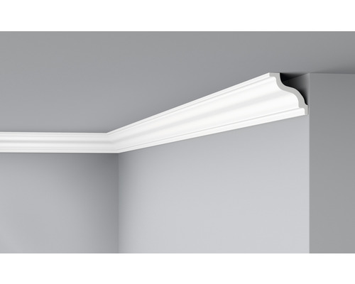 Profipack Deckenleiste D9 6 St. 2 m x 70 x 70 mm Zimmerdecke mit weisser Zierleiste